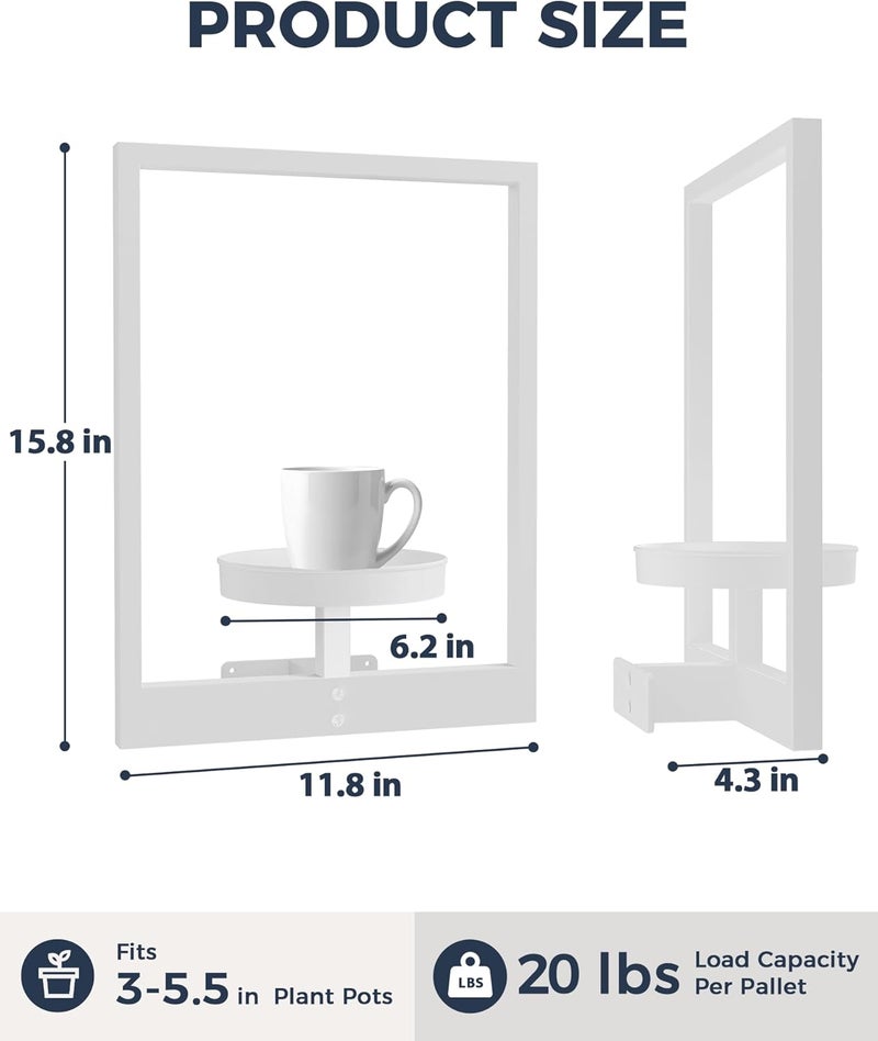 Bamworld White Plant Stand Indoor, Plant Hanger Wall Planters for Indoor Plants Window Plant Shelves Plant Holder Wall Decor, Room Decor (Patent Design) - Image 2